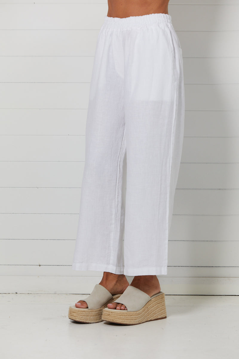 haris cotton regular fit linen pants white PNT-1718