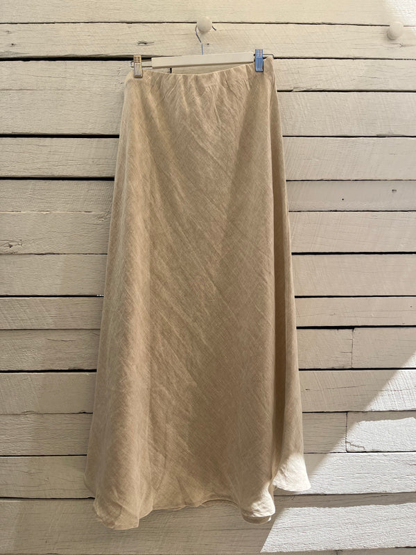 white closet linen slip skirt flax