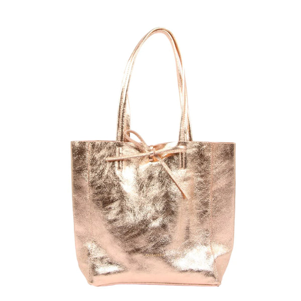 maison fanli medium tote metallic rose