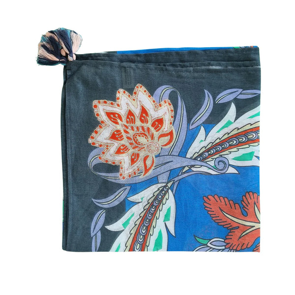 zoda cotton scarf blue 17554
