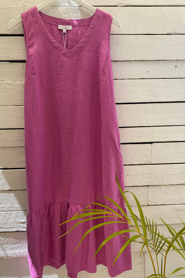 Jump Sleeveless V Neck Dress 576J5119A - passion pink