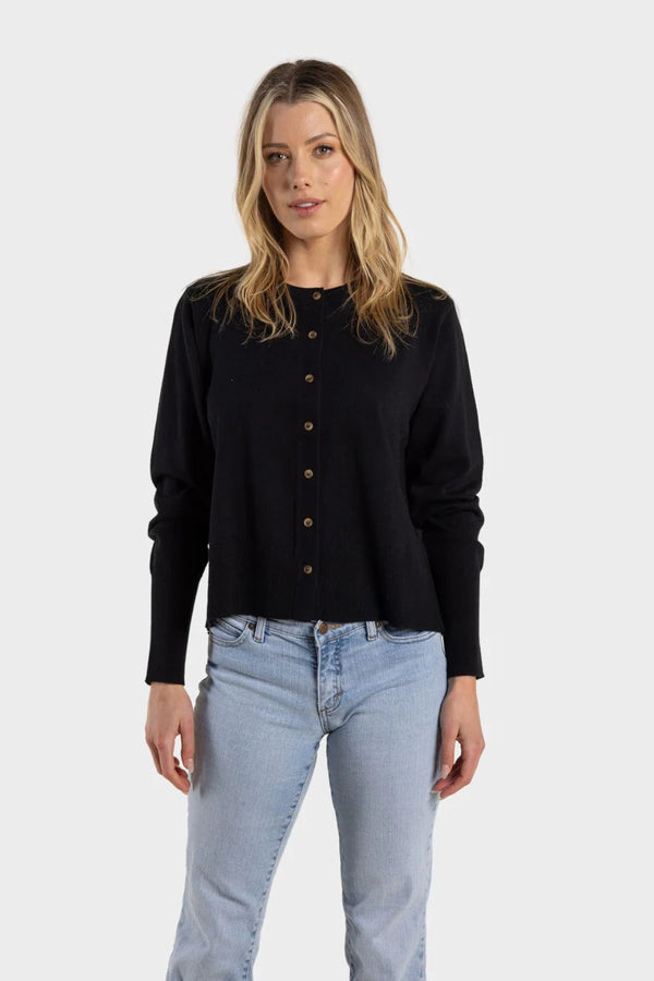 two t's cropped cardigan black