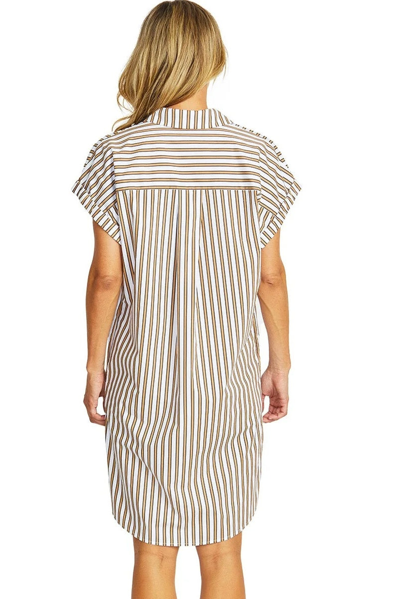 Ping Pong Kendall Stripe Dress P575507 - caramel/white