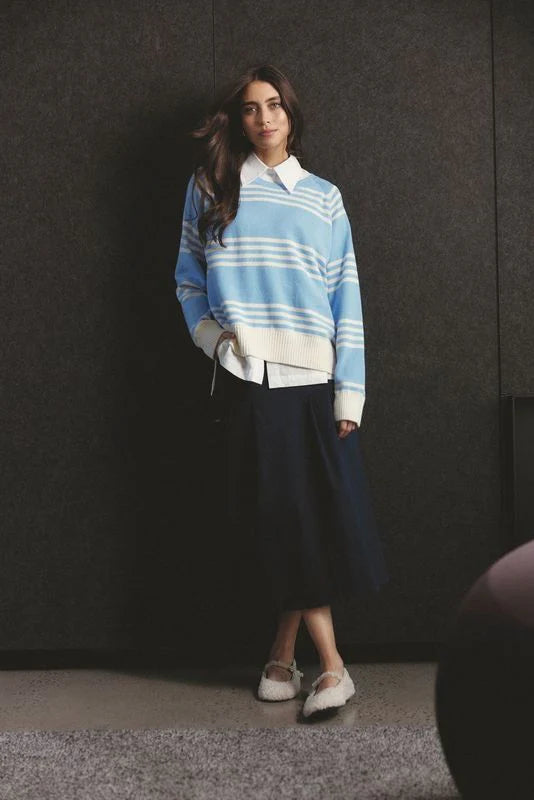 alessandra cascade sweater cornflower 203BQ