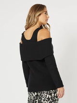 hammock & vine charlotte off the shoulder knit black