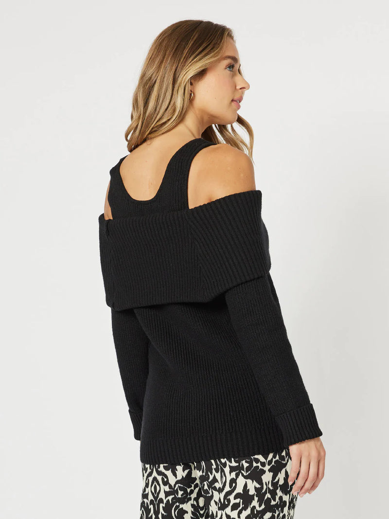 hammock & vine charlotte off the shoulder knit black