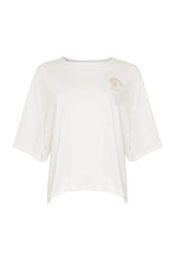 girl and the sun shell embroiled tee ivory & nude