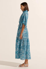 zoe kratzmann navigate dress sapphire tile ss24-nav1 SEP