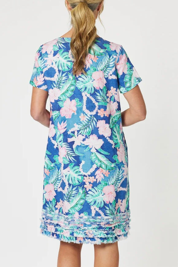 Gordon Smith Santa Monica Frilled Hem Dress 45654 - multi