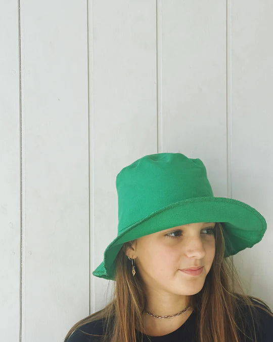 salty shadows cotton bucket hat green