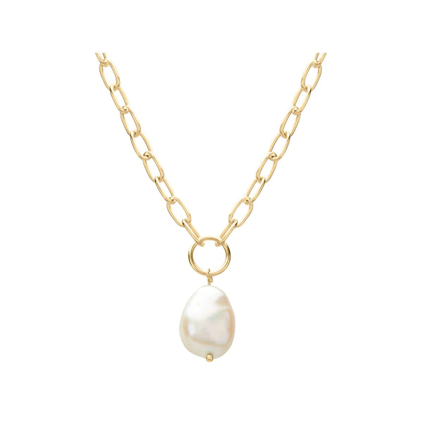 murkani aphrodite goddess pearl drop necklace 18kt yellow gold plate APYN12