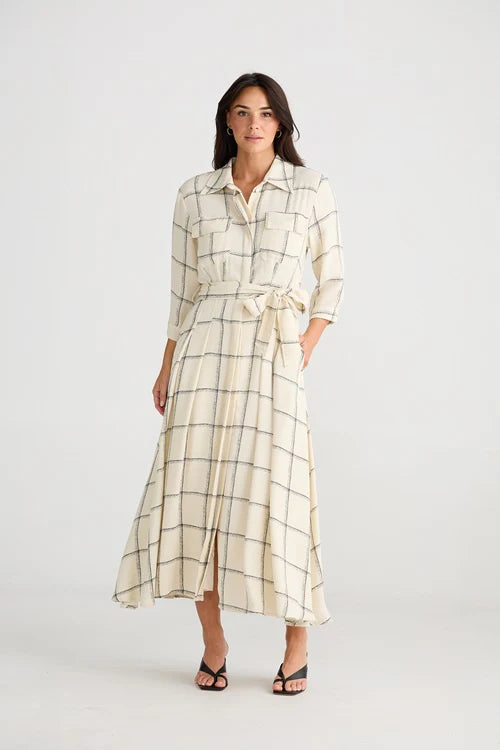 brave and true rossellini 3/4 sleeve dress on track
