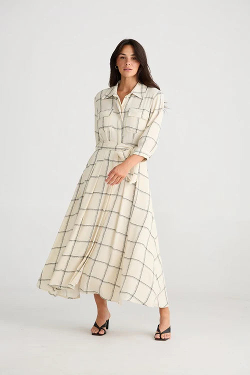 brave and true rossellini 3/4 sleeve dress on track