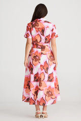 brave and true rossellini short sleeve dress azalea