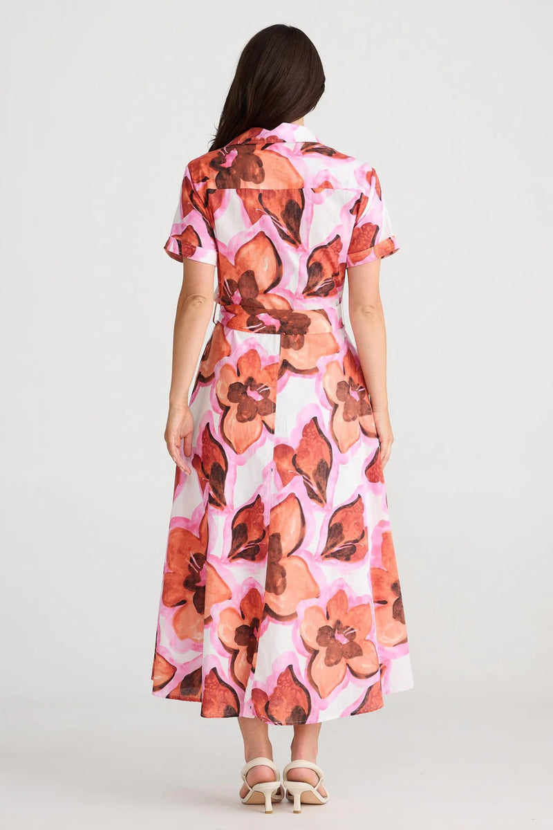 brave and true rossellini short sleeve dress azalea