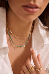murkani turquoise choker in 18kt yellow gold plate