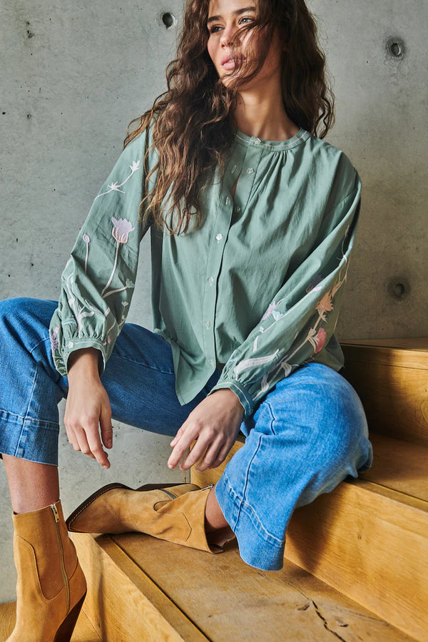 kireina beatrice blouse sage