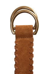 mos mosh braided suede belt cognac