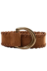 mos mosh braided suede belt cognac