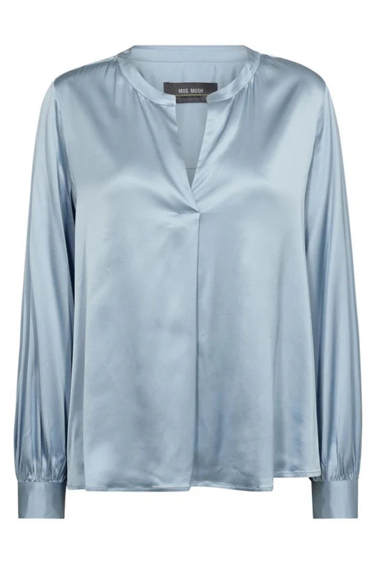 mos mosh enfa satin blouse celestial blue 155980