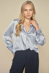 mos mosh enfa satin blouse celestial blue 155980