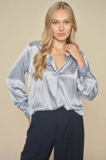 mos mosh enfa satin blouse celestial blue 155980