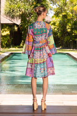 lola morocco midi dress lotus