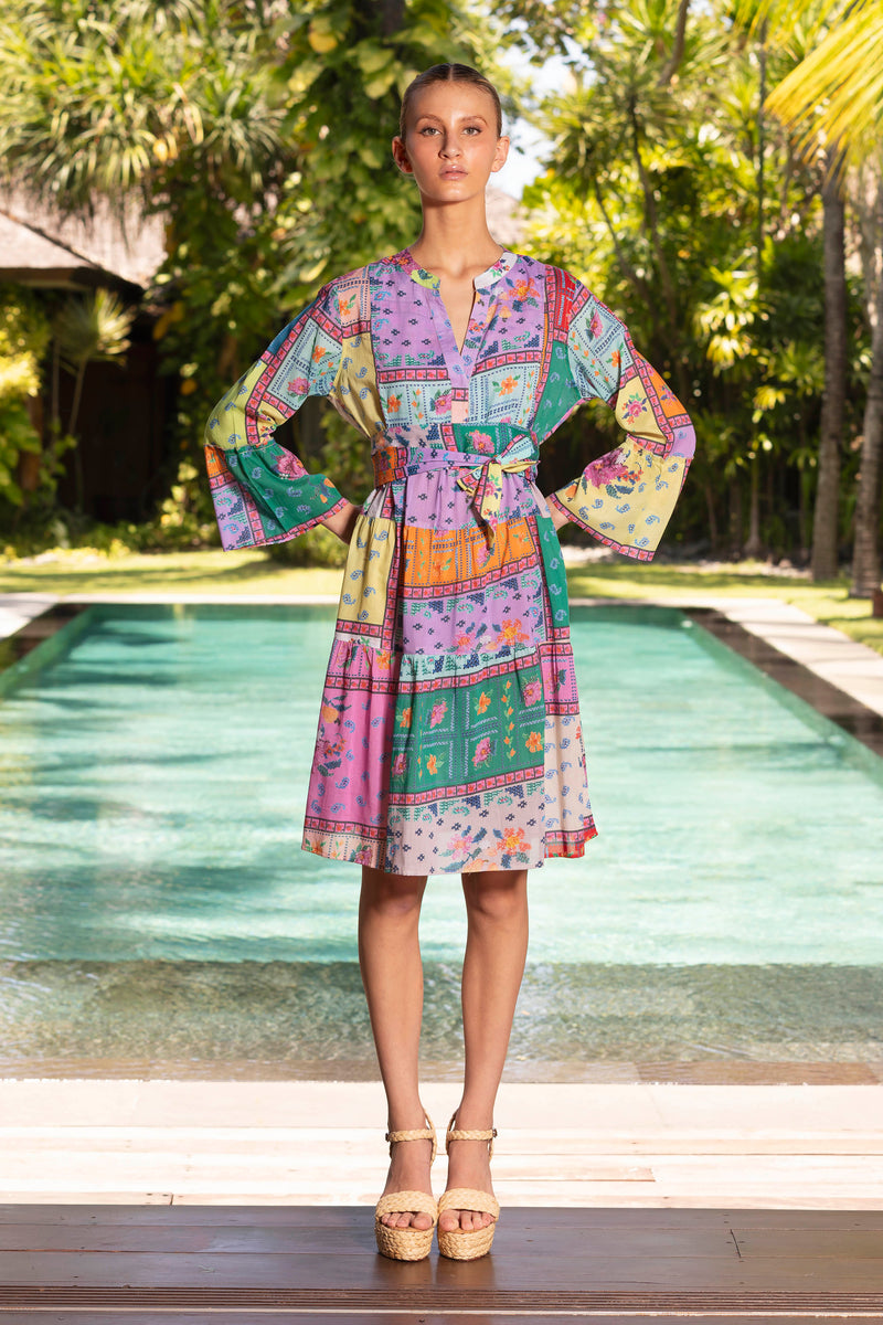 lola morocco midi dress lotus