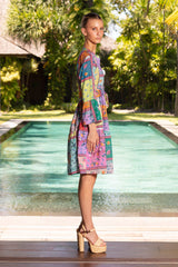 lola morocco midi dress lotus
