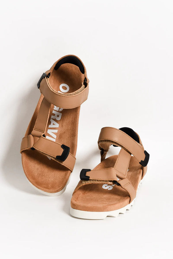 rollie sandal tooth wedge soft tan