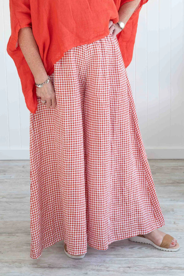 dd collot pant red check
