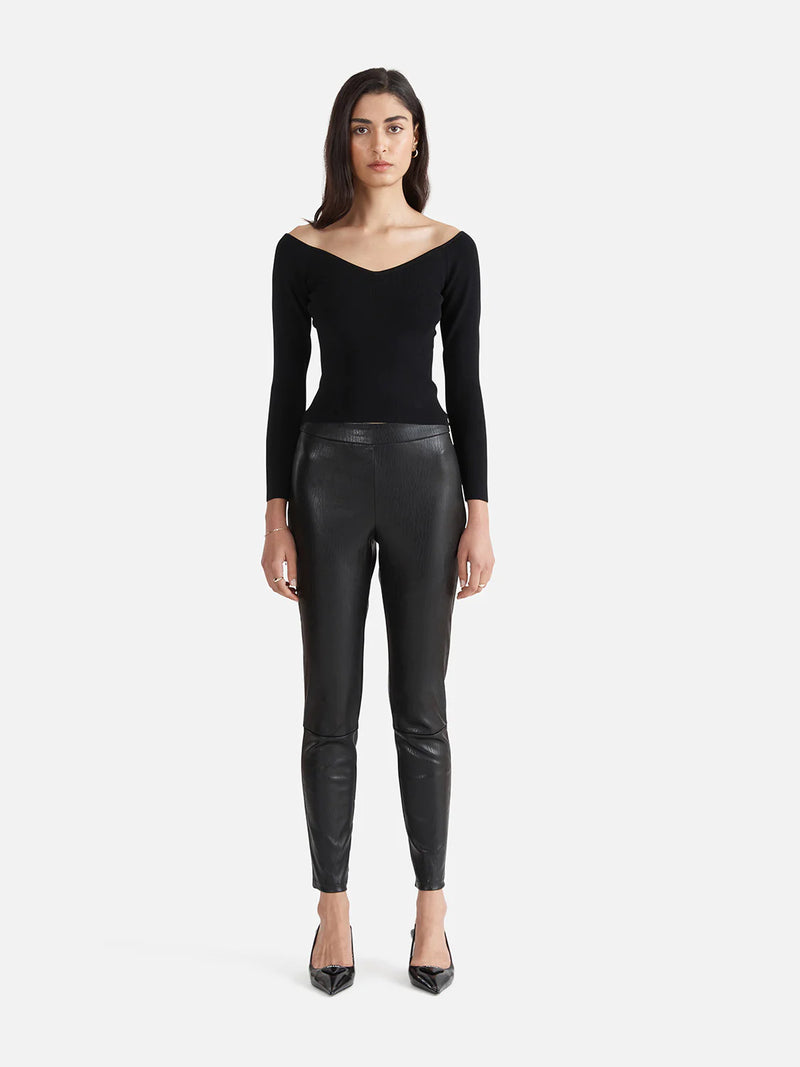 ena pelly leather leggings black