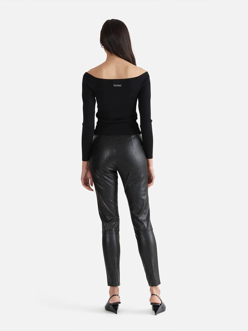 ena pelly leather leggings black