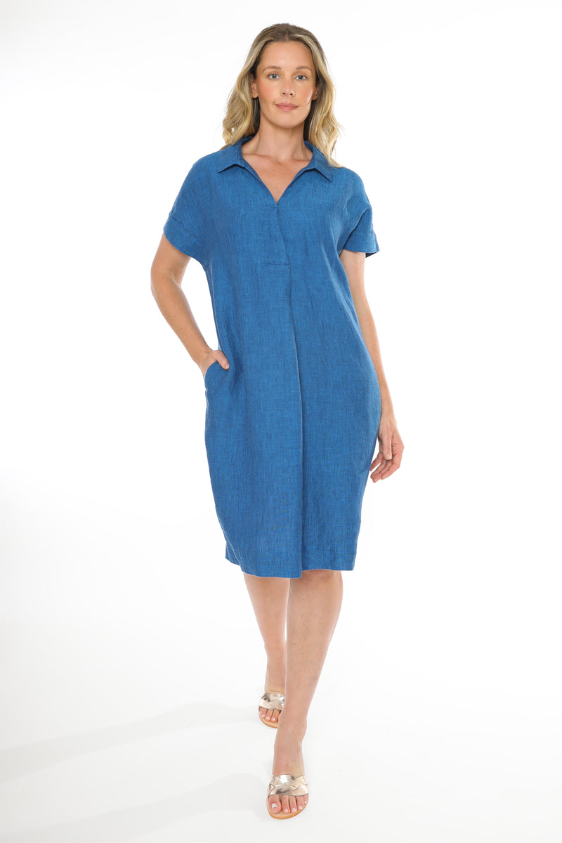 jump collared dress sapphire