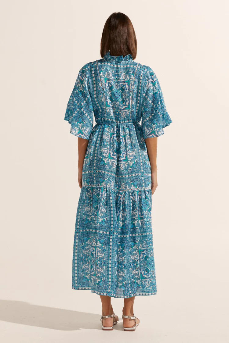 zoe kratzmann navigate dress sapphire tile ss24-nav1 SEP
