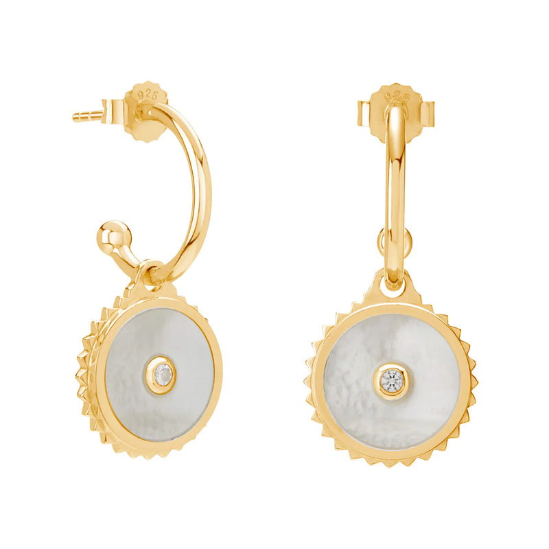 murkani halcyon shield earrings in 18kt yellow gold plate HAYE09