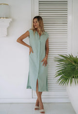 humidity cabo shirt dress honeydew