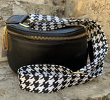 holiday kensington cross body bag black + herringbone