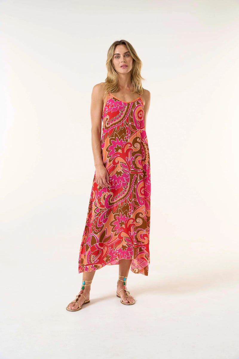 One Season Antoinette slip dress - St George's coral viscose
