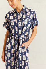 alessandra caden dress 1.410Q - eden navy print