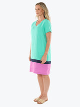 Jump Contrast Hem Dress 576J5121A - seafoam