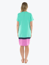 Jump Contrast Hem Dress 576J5121A - seafoam