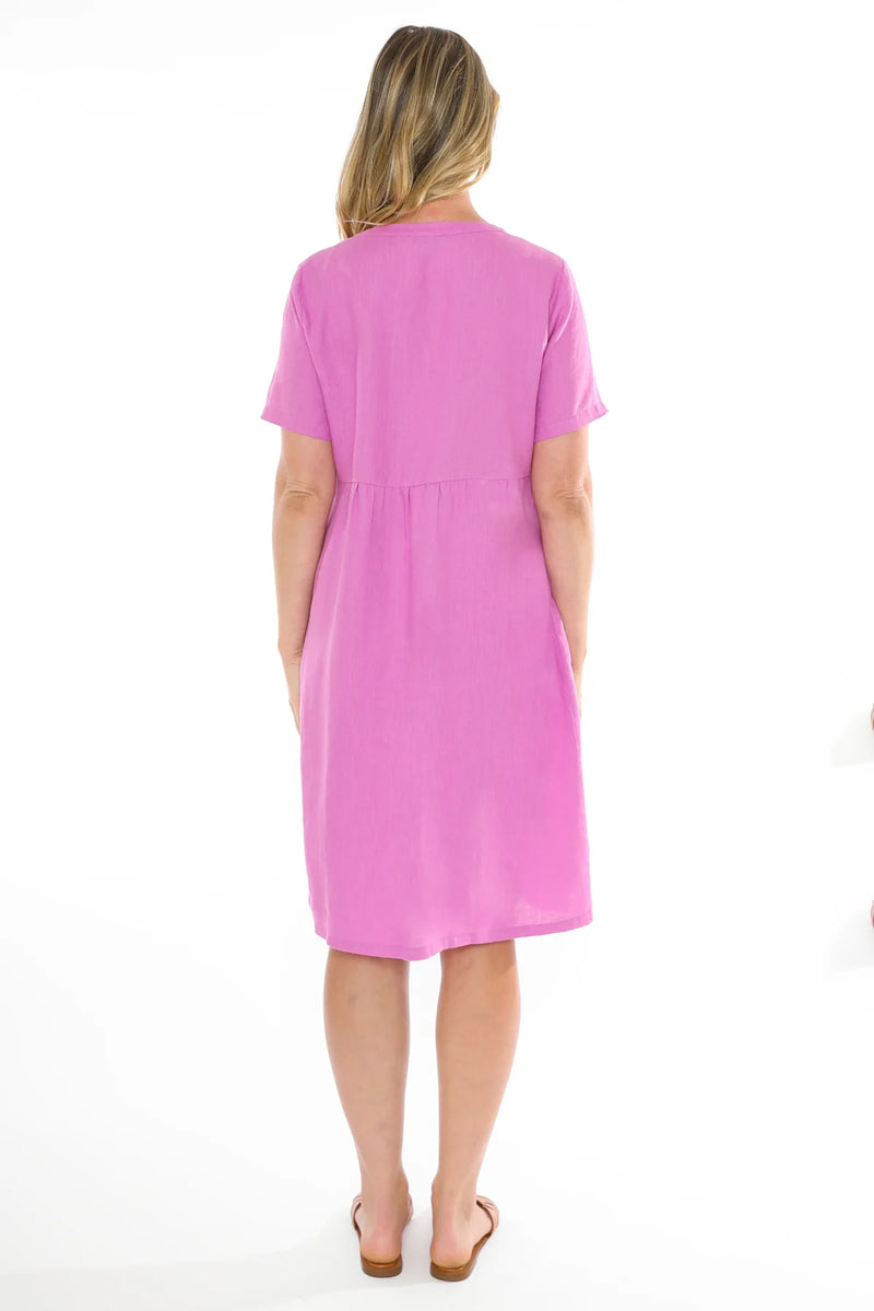 Jump Double Button Dress 576J5122A - passion pink