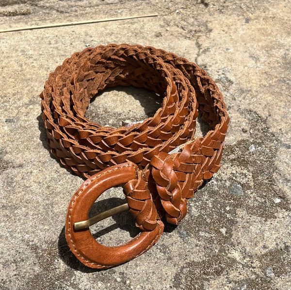 holiday billy braided belt tan