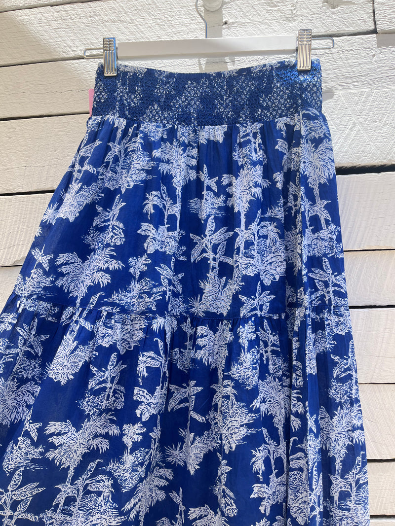 lola swann skirt palm french blue