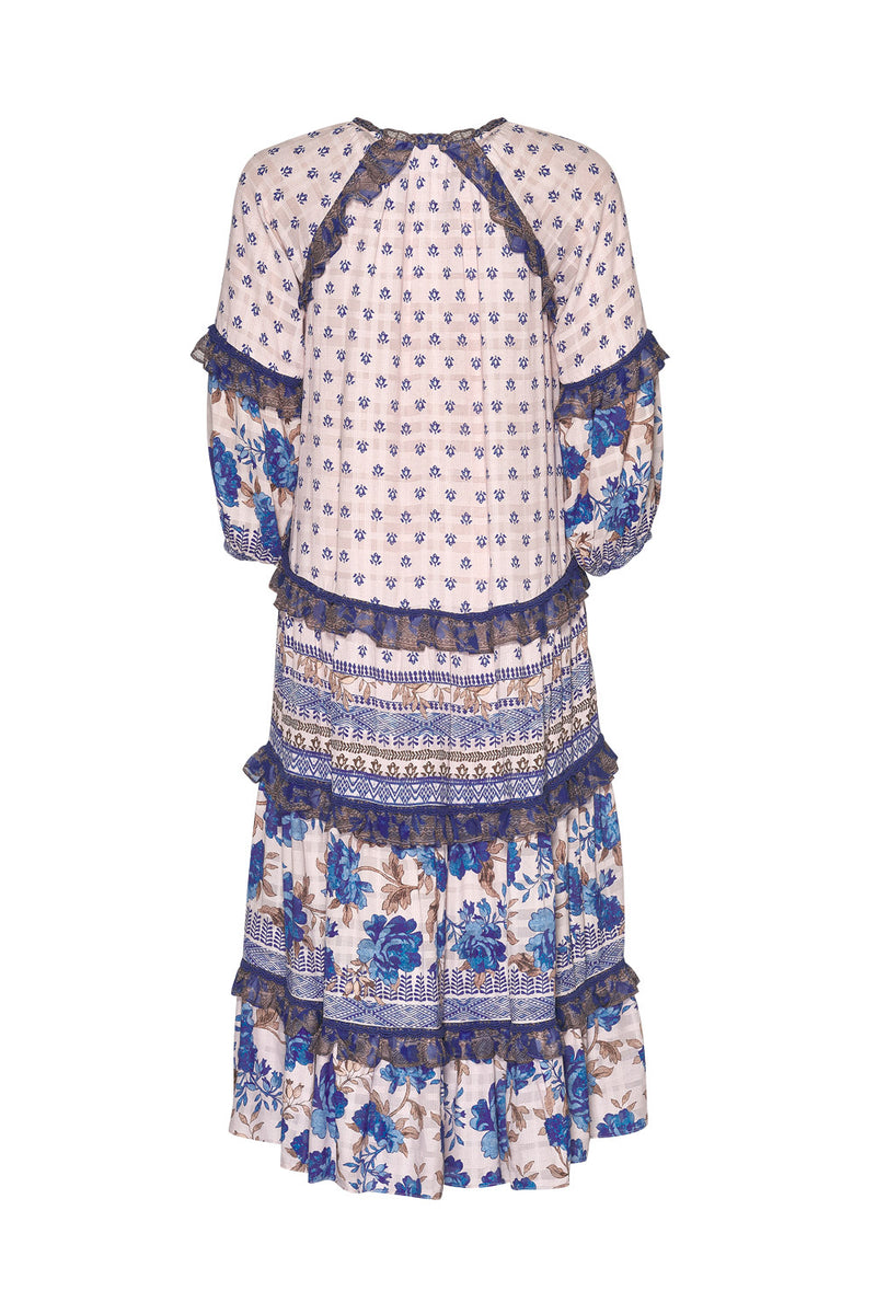 loobie's story dreamweaver midi dress ecru multi