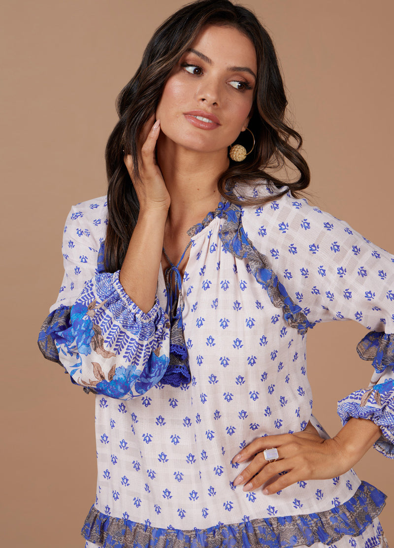 loobie's story dreamweaver midi dress ecru multi