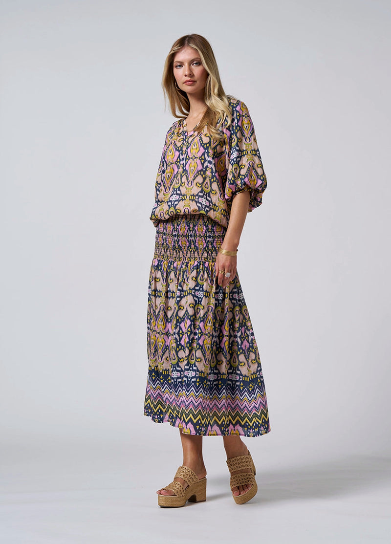 loobies story mira skirt indigo multi LS2826M