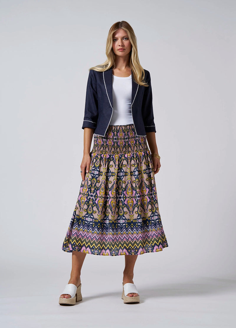loobies story mira skirt indigo multi LS2826M