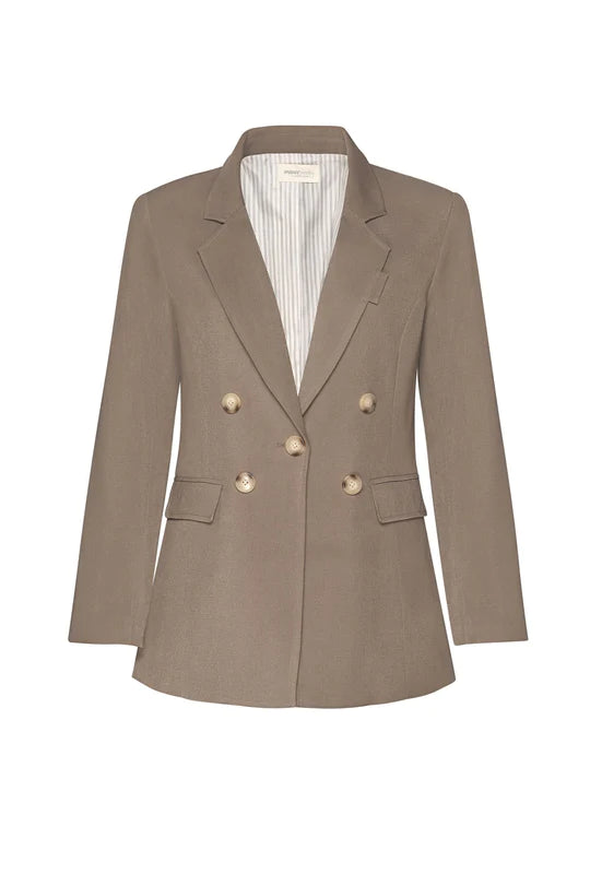 madly sweetly smooth blazer taupe